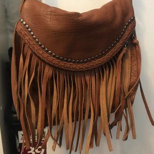 The Sak Leather Fringe Crossbody/Hobo Bag